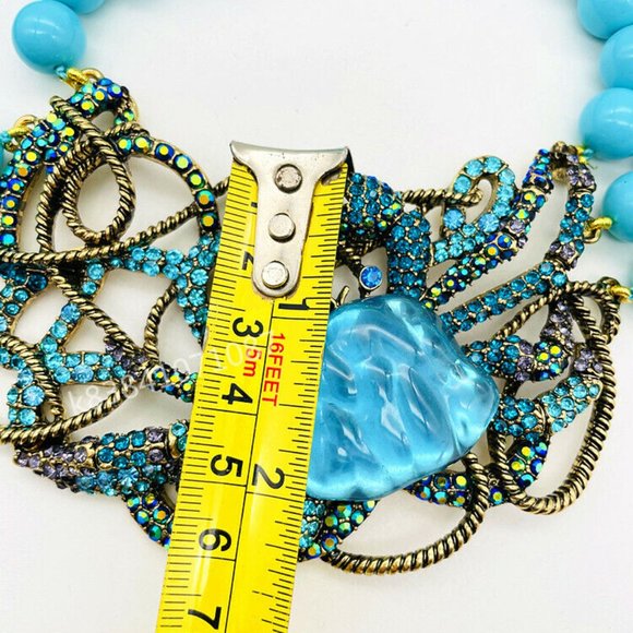 Magnificent HEIDI DAUS "Crabby" Crystal Triple Strand Beaded Necklace NWOT - Picture 9 of 10